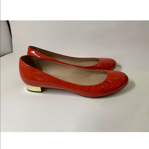 J. Crew Shoes - J Crew Harper Orange Red Patent Leather Flats 7
